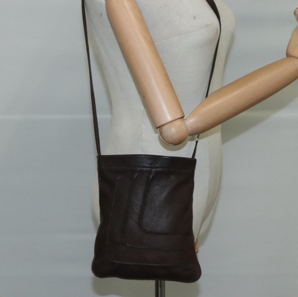 HERMES Toudu Shoulder Crossbody Bag Leather Brown - Picture 3 of 16